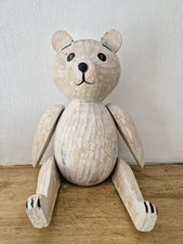 Hand Carved Wooden Teddy Bear