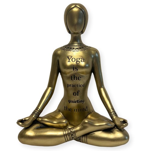 Golden ceramic yoga meditation - golden,