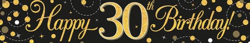 30th birthday banner black - birthday,