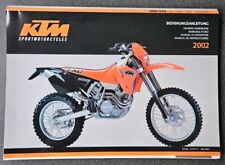 GENUINE IN VERY GOOD CONDITION KTM 400/525 SX EXC MXC 2002 OWNERS MANUAL