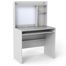 Modern Writing Table PC Desk Office Workstation w/ Adjustable Shelf-Grey