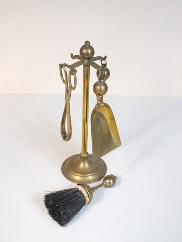 Antique solid brass fireside - antique,