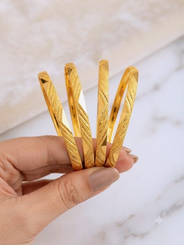 Ethnic bangles 22k gold - gold, plated