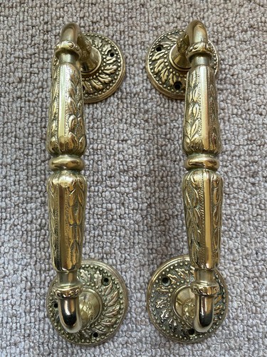Pair cast brass door - ,