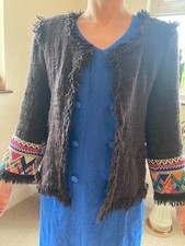 Billabong Boho Embroidered Jacket – Multi-Colour Back Panel, Fringed Trim