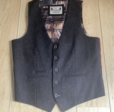 Mens Tweed Waistcoat, Brown, By Spitalfields Clothing Co, 38 Reg