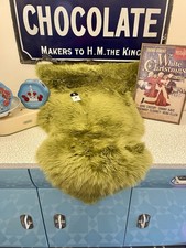 Retro lime green sheepskin rug - retro,