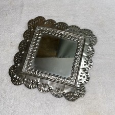 Vintage Fancy Tin Craft Mexican Mirror Very Good Condition 5 X 7