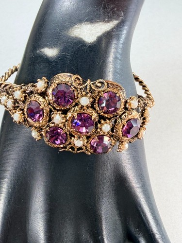 Vintage amethyst rhinestone - vintage,