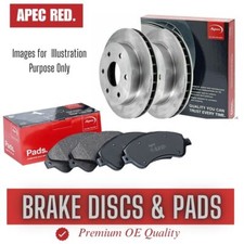 Brake Discs and Pads Set Rear FOR JAGUAR E-TYPE Series 2 4.2 68->71 Petrol Apec