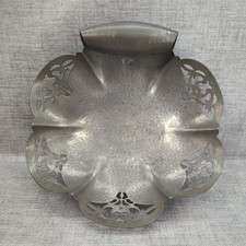Vintage 1930s Craftsman (Viners) Sheffield Pewter Art Deco Fruit Bowl Dish
