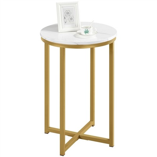 Round end table with marble - round,
