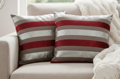 Red silver stripe beige - stripe,