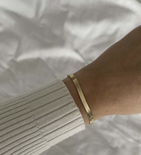 14k gold plated snake - gold, bracelet