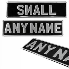 1x Small Black and Silver 340x90mm Novelty Metal Pressed Plate Any Name Number