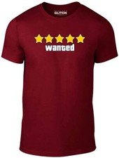 Wanted T-Shirt Men's GIFT PRESENT GAME BOOKS GRAND BIRTHDAY AUTO XBOX THEFT