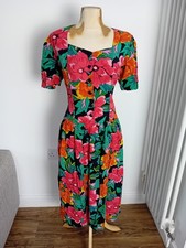 80s Vintage Floral Dress With