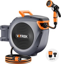 Retractable Garden Hose Reel Wall Mounted Auto Rewind Reel Swivel Bracket 30m