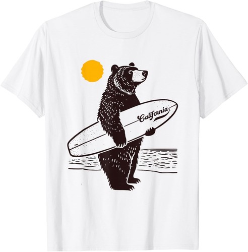 California surf bear retro - surf,