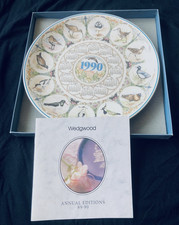 Wedgwood Plate 1990 - Waders - Vintage - Annual Edition - Bird - Ceramic - Boxed