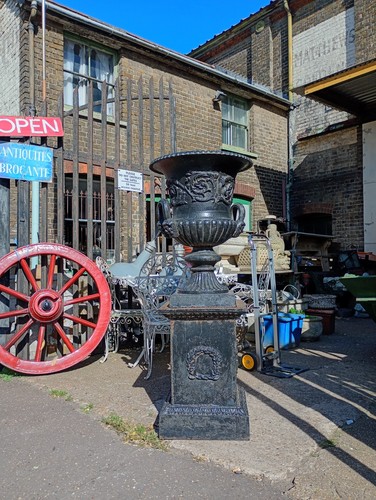 Victorian large cast iron urn - large,