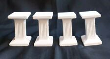 4 x Vintage White 2.5 inch plaster wedding cake columns/pillars
