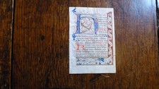 STUNNING 15th CENTURY MEDIAEVAL ILLUMINATED MANUSCRIPT LEAF NETHERLANDS c 1475