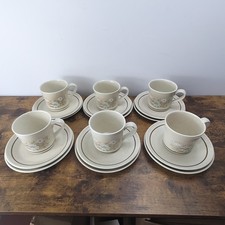 18pc Royal Doulton Florinda LS1042 Tea Cup and Saucer Trio Set Vintage 