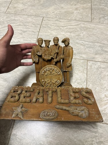 Vtg beatles hand carved - hand, wooden