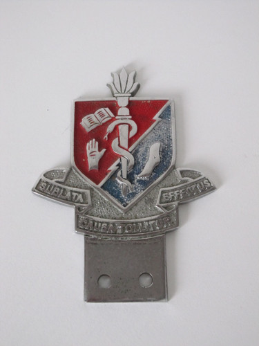 Vintage car badge with motto - car,