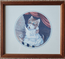 Racey Helps Cat Illustration Print Moonlight Serenade Framed