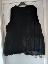 Capsule Outer Wear Black Faux Fur Gilet Plus Size 22 Excellent Condition R1