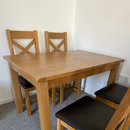 Extending oak dining table - extending, table,