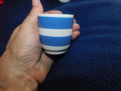 Vintage blue white stripes - &,