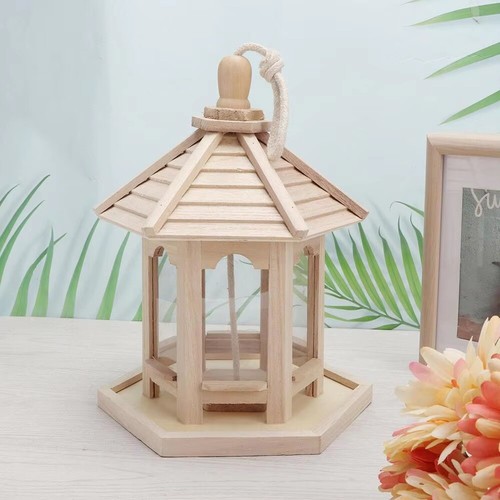 Hanging wooden bird house - hanging,