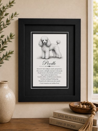 Poodle dog art print 8x10 - art,