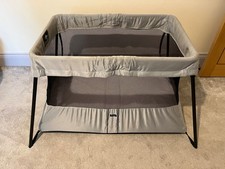BabyBjorn Travel Cot In Grey - Lightweight WIth Carry Bag