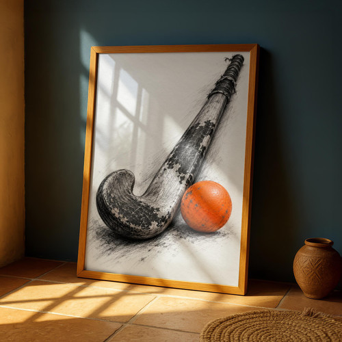 Field hockey stick and - field,