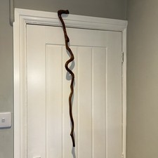 Antique walking stick Stunning crooked Folk Art Naive 35” original unusual 