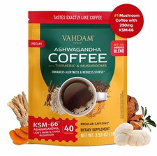 VAHDAM ASHWAGANDHA COFFEE with TURMERIC & MUSHROOMS 40 SERVING PAYDAY SALE