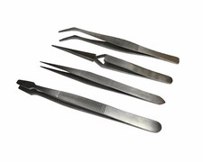 4PC TWEEZER SET STAINLESS