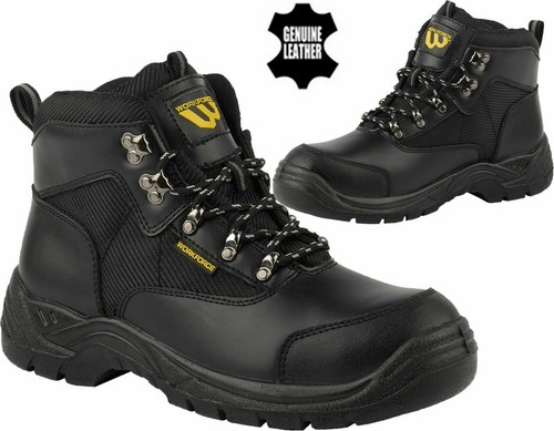 Mens leather safety work boots - leather,
