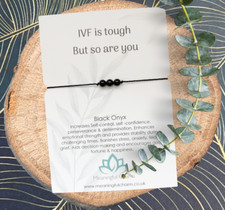 IVF is tough Bracelet Gift Black Onyx Fertility Pregnancy Thinking of You Card
