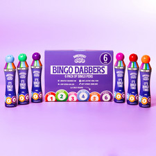 Bingo Dabbers Pack of 6 - Bright Bingo Daubers for Bingo Books and Tickets
