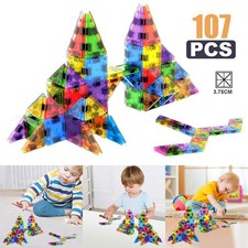 107Pcs Magnetic Building Tiles