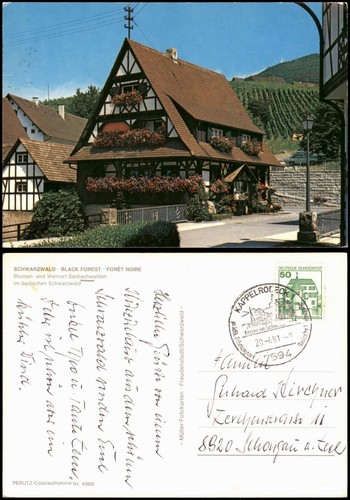Postcard sasbachwalden town - sasbachwalden,