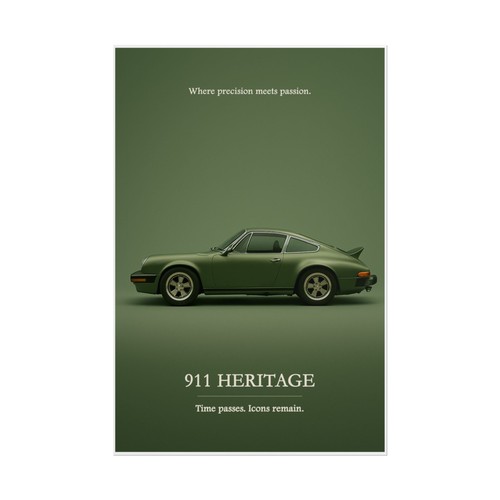 Green porsche 911 - porsche, poster