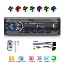 Single 1 Din Car Stereo Radio Bluetooth MP3 Player In Dash Head Unit FM/USB/AUX