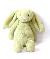 Retired JELLYCAT Small Bashful Moss Green Bunny PLUSH Seated 16cm