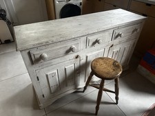 Antique 19th Century Victorian Pine Painted Sideboard Cupboard 